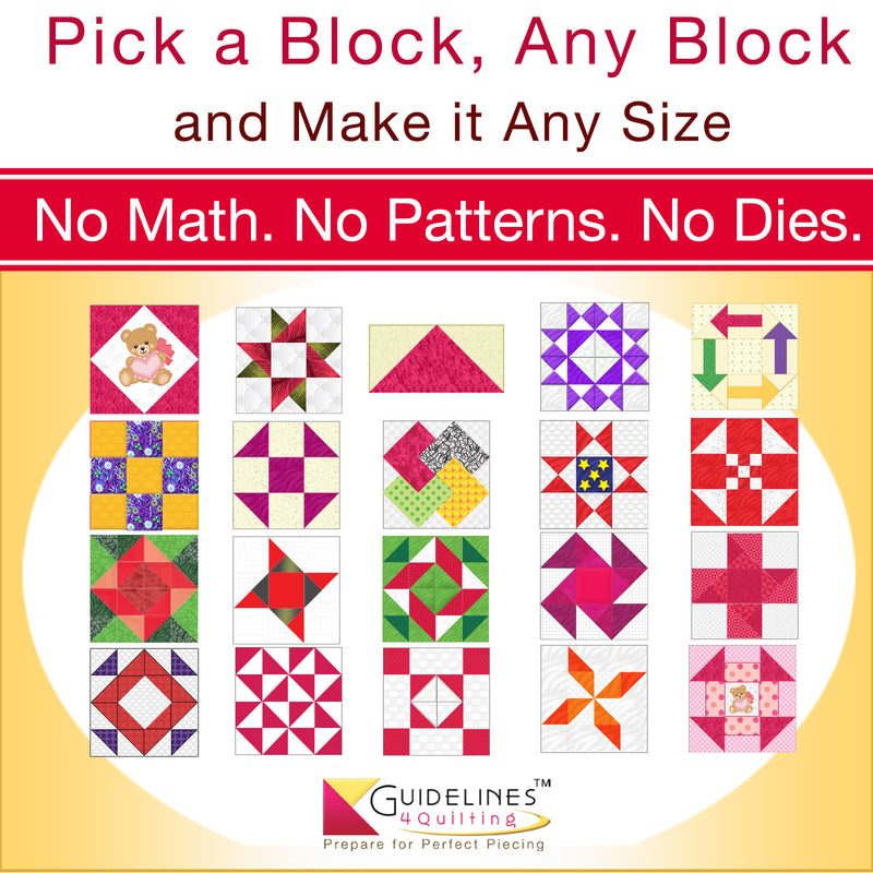 Super Easy FSQ Set for 12" Quilt Rulers by Guidelines4Quilting