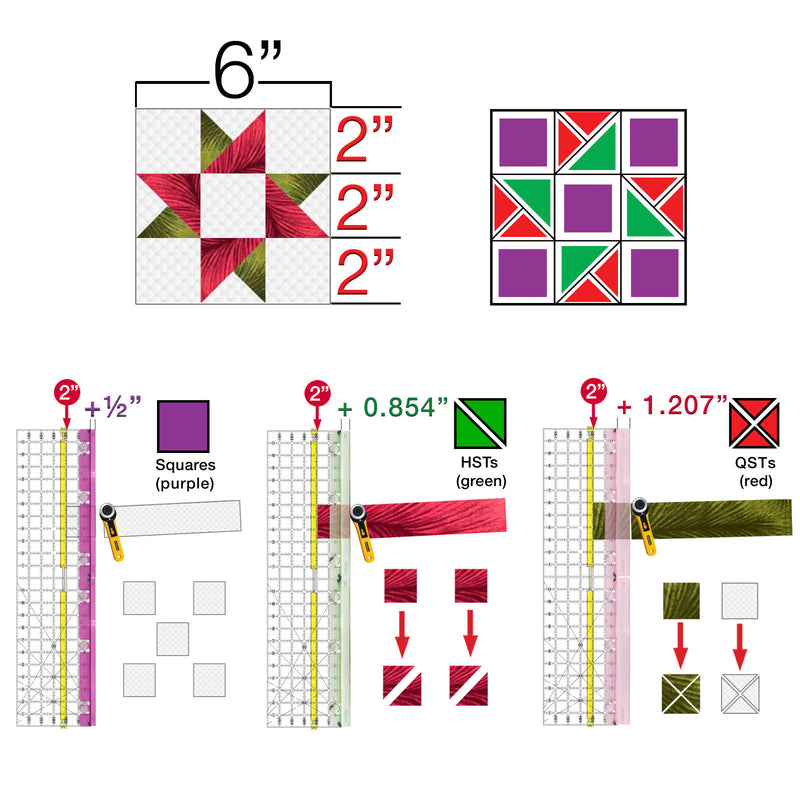 Super Easy FSQ Quilting Set for 24" & 12" Quilt Rulers by Guidelines4Quilting