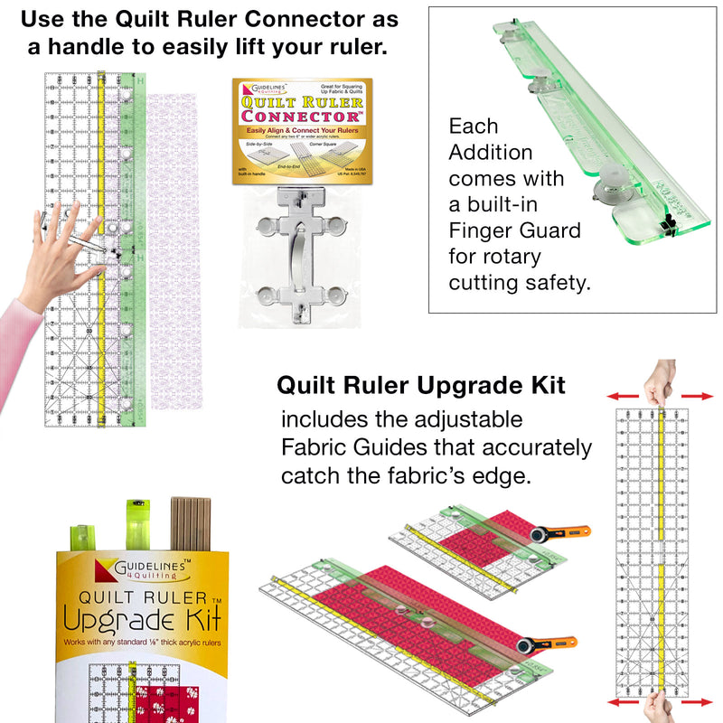 Super Easy FSQ Quilting Set for 24" & 12" Quilt Rulers by Guidelines4Quilting