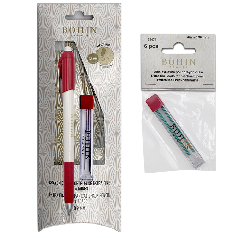 Bohin Mechanical Marking Pencil with White & Dark Green Refills
