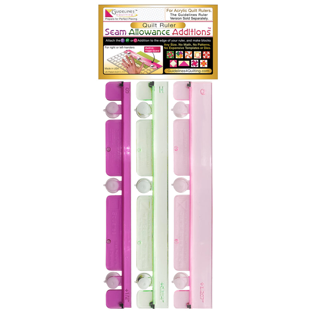 Seam Allowance Additions (Add-Ons) for Acrylic Quilt Rulers of Any Brand