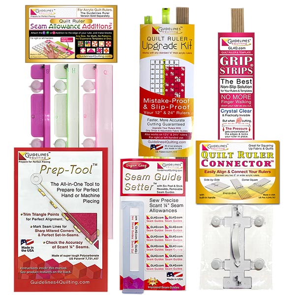 Super Easy FSQ Set for 12" Quilt Rulers by Guidelines4Quilting