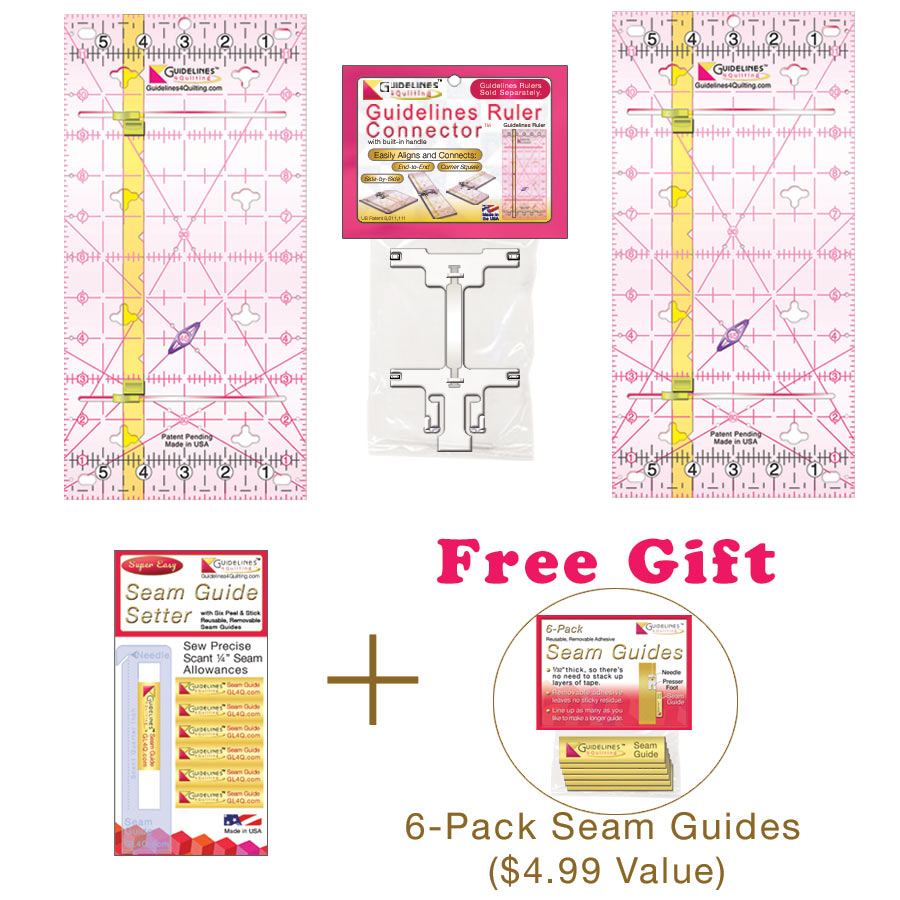 2-Guidelines-Ruler-Perfect4Pattern Set with Free Seam Guides