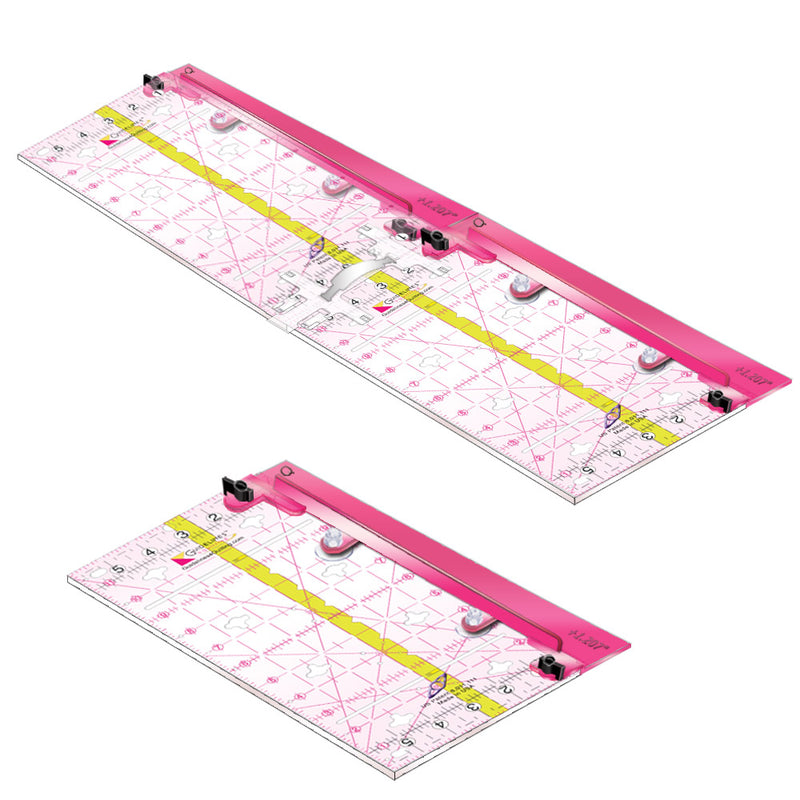 Finished-Size Quilting Set with 3 Guidelines Rulers: Make Quilt Blocks Any Size-No Math-No Dies.