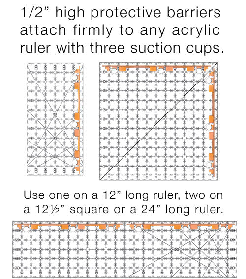 Guidelines4Quilting Finger Guards for Quilting Rulers - Protect Your Fingers While Rotary Cutting - Made in USA