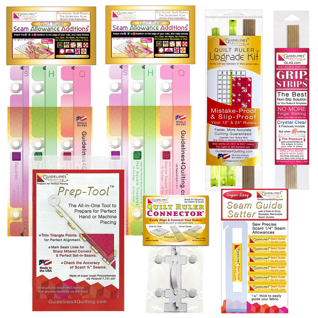 Quilt Block Ruler Set Finished-Size Quilting Tools for Regular Acrylic Rulers