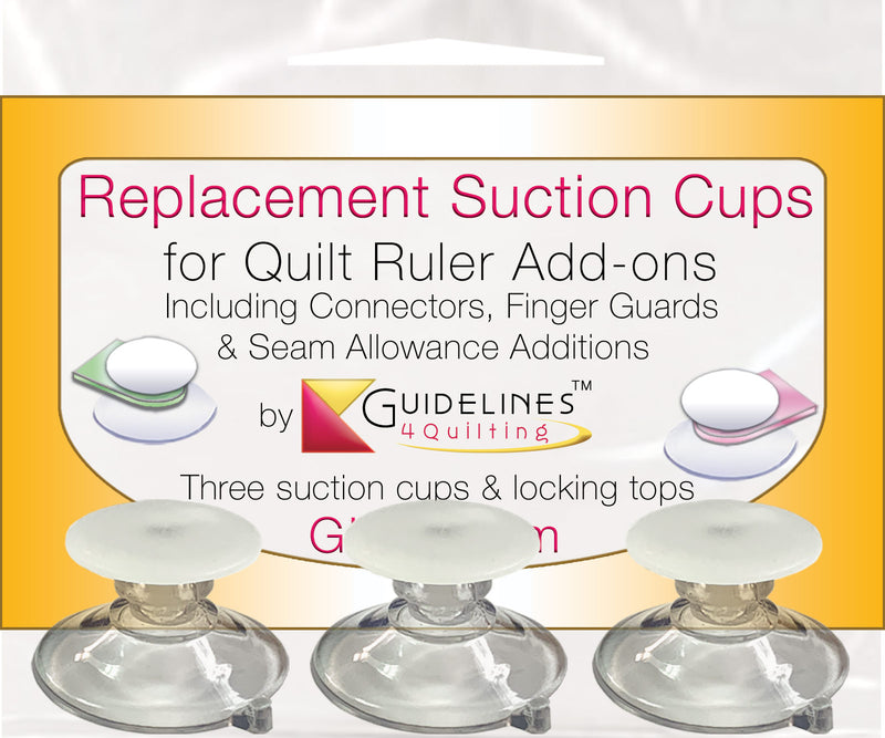 3-Pack Replacement Suction Cups for Connectors, Finger Guards and Seam Allowance Additions