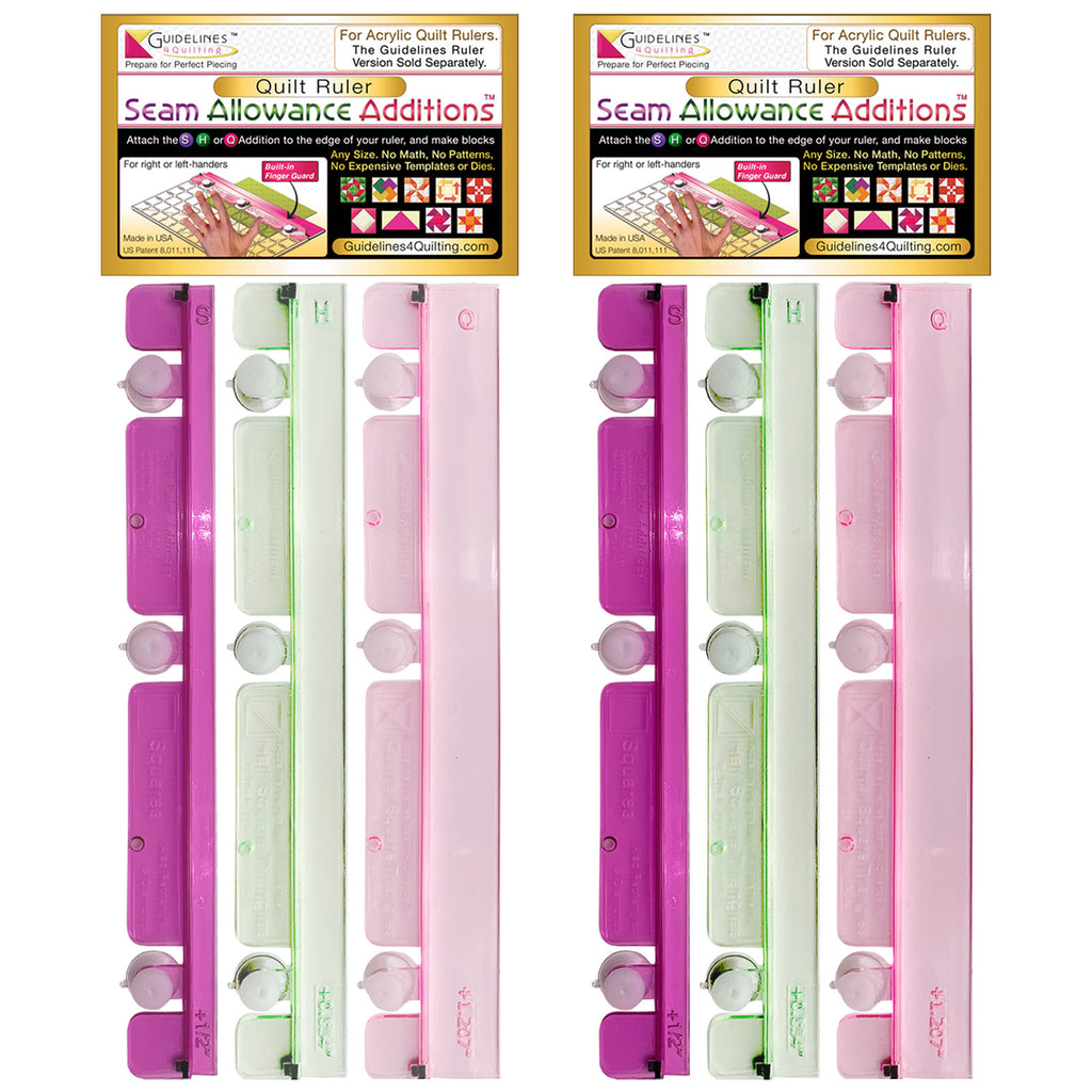Seam Allowance Additions for Regular Rulers (Not for Guidelines Rulers) - 2 Ct.