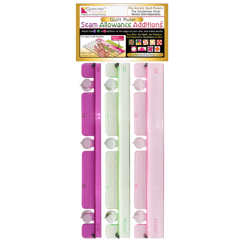 Seam Allowance Additions (Add-Ons) for Acrylic Quilt Rulers of Any Brand