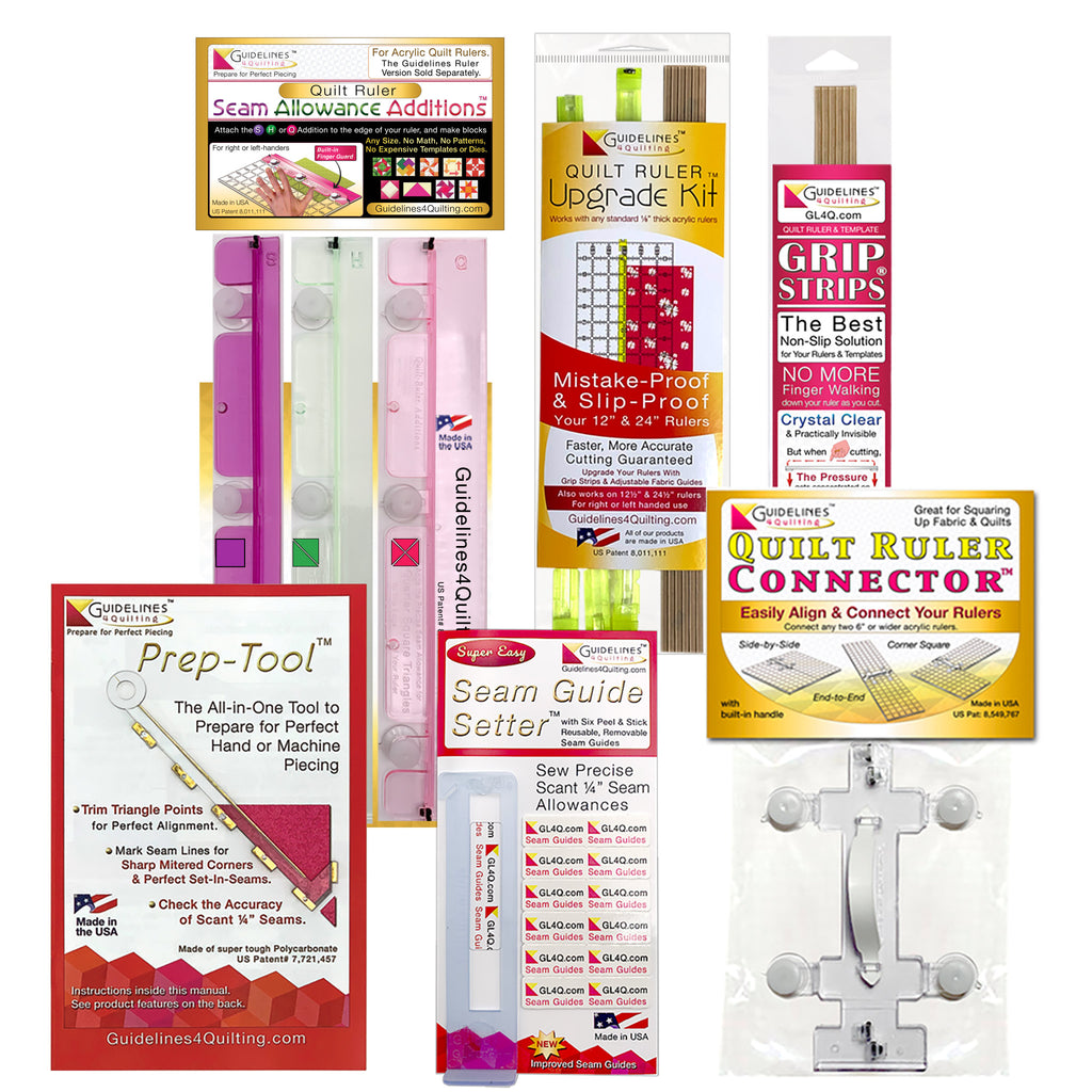 Super Easy Finished Size Quilting Set for Your 12" Acrylic Quilt Rulers by Guidelines4Quilting