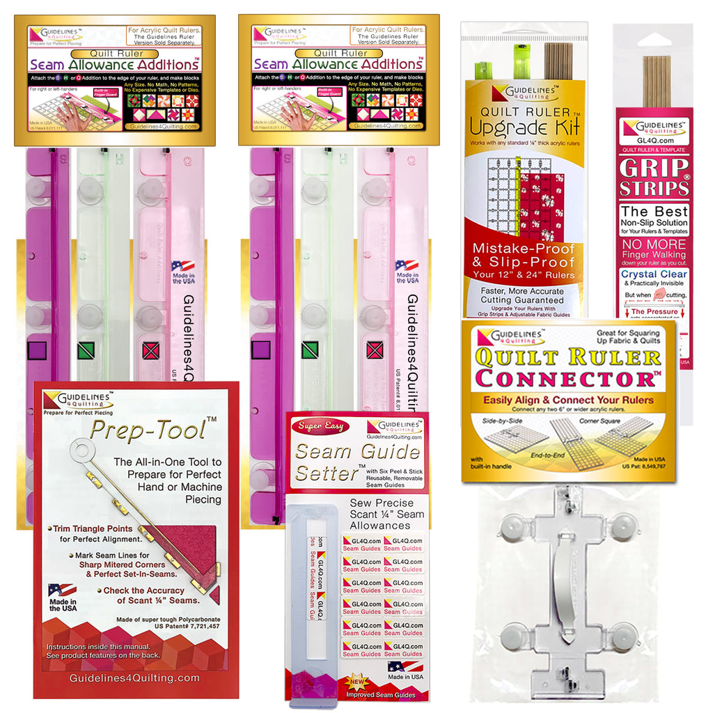 Super Easy Finished Size Quilting Set for Your 12" & 24" Quilt Rulers by Guidelines4Quilting