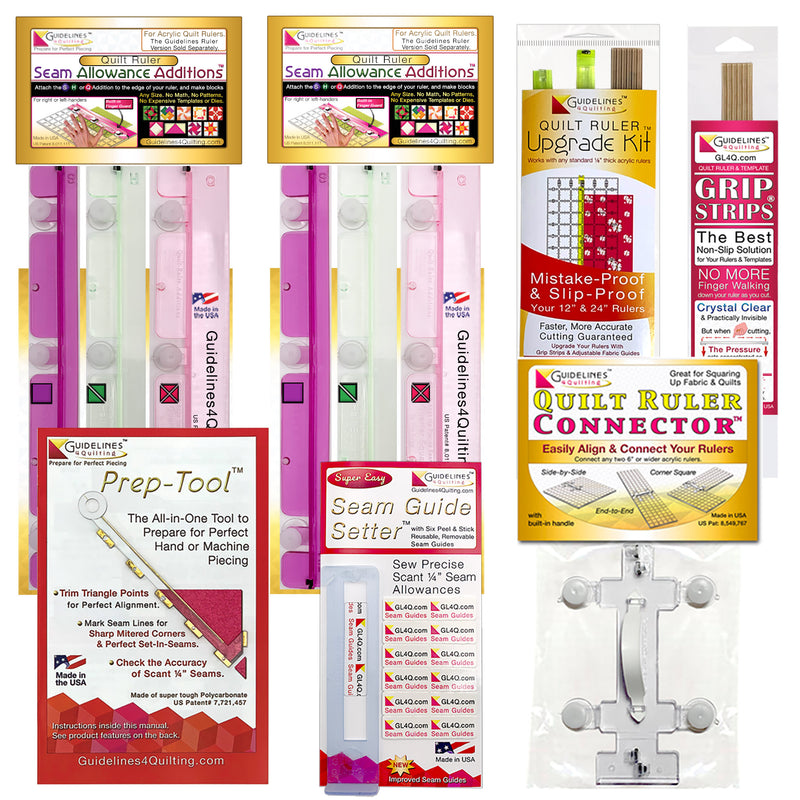 Super Easy Finished Size Quilting Set for Your 12" & 24" Quilt Rulers by Guidelines4Quilting