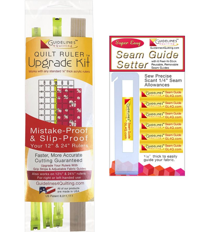 Quilt Ruler Upgrade Kit and Super Easy Seam Guide Setter by Guidelines4Quilting
