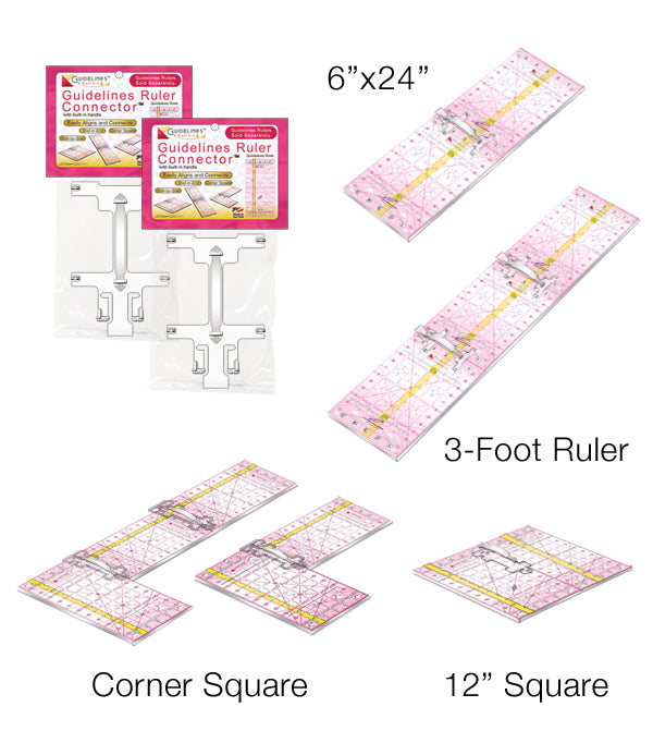 3-Guidelines-Ruler-Perfect4Pattern Set with Free Seam Guides
