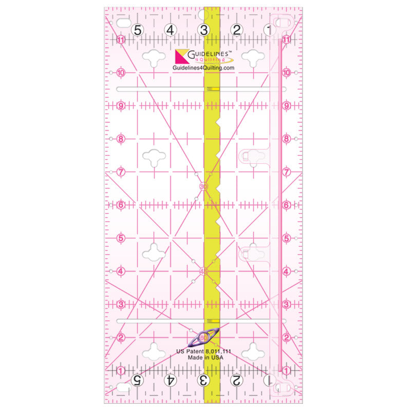 Guidelines Ruler: Non-Slip quilt ruler with a Slide & Snap Fabric Guide 