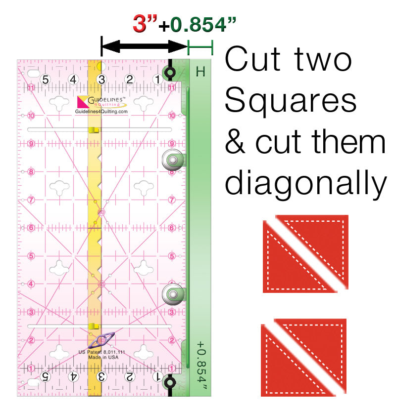 Finished-Size Quilting Set with 2 Guidelines Rulers & 1 set of SAA: Make Quilt Blocks Any Size. No Math. No Dies.