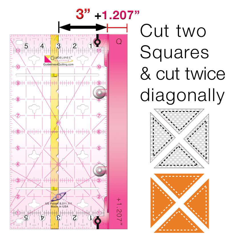 Finished-Size Quilting Set with 2 Guidelines Rulers & 1 set of SAA: Make Quilt Blocks Any Size. No Math. No Dies.