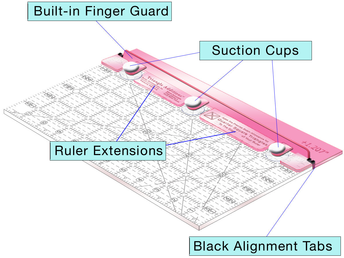 Finished Size Quilting Super Easy Set for 12 Acrylic Quilt Rulers of Any  Brand