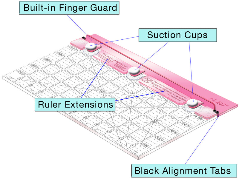 Finished Size Quilting Basic Set for 12" Acrylic Quilt Rulers of Any Brand