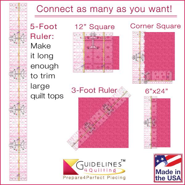 4 Guidelines Rulers with 3 Connectors Set